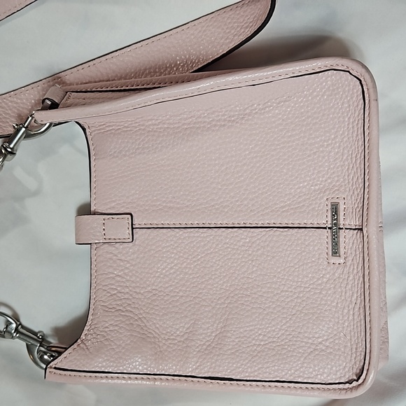 REBECCA MINKOFF PINK PEBBLED LEATHER CROSSBODY BAG -PURSE - Picture 3 of 9